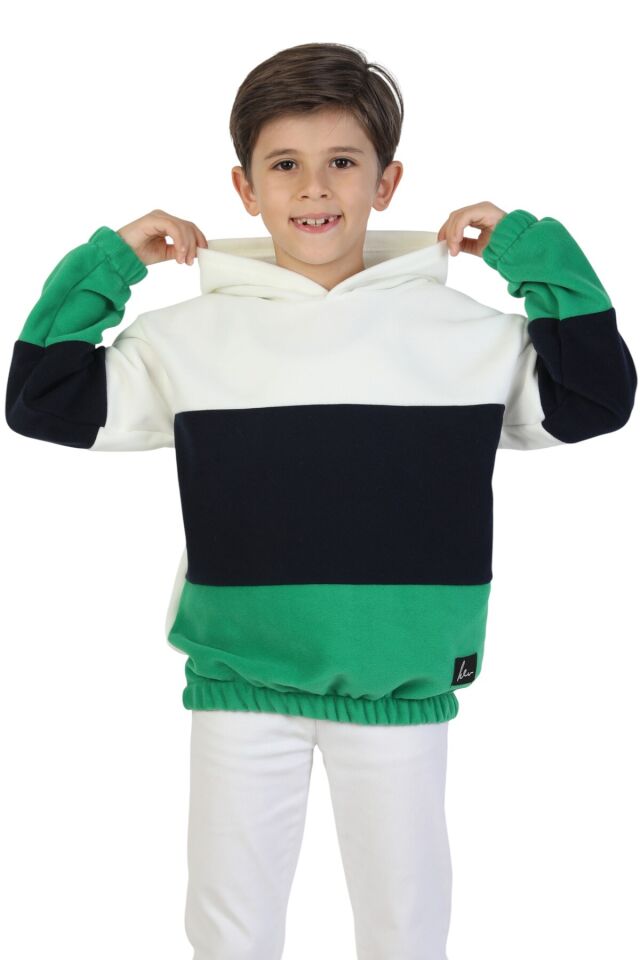 Ekru-Lacivert-Yeşil