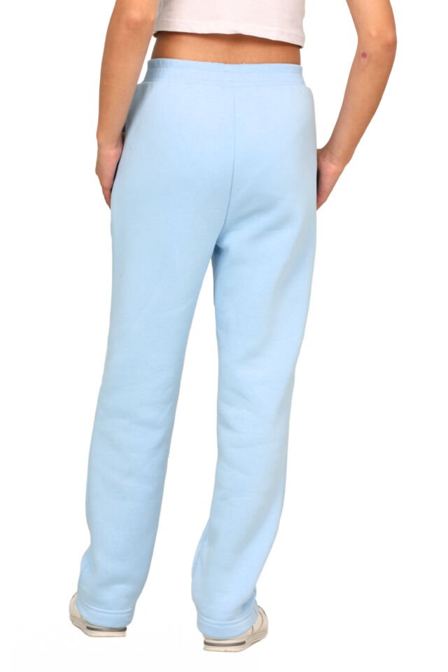 Kız Çocuk 3 İplik Şardonlu İçi Pamuklu Okul Eşofman Altı Pantolon Bebe mavisi - 13-14 Yaş