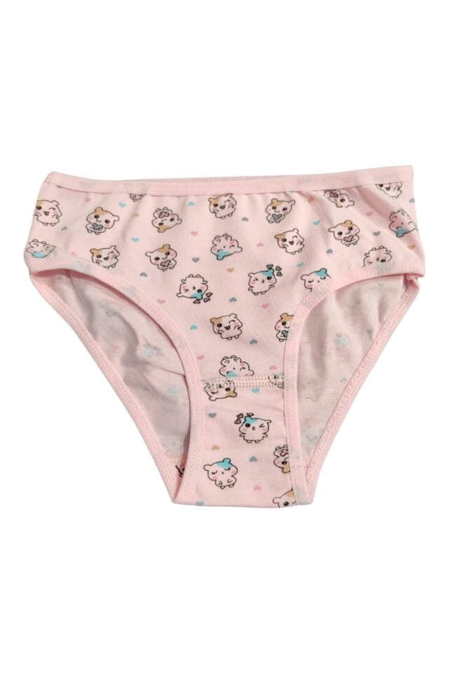 Kız Çocuk Baskılı Renkli Pamuk Esnek Likralı 6'lı Külot 13-14 Yaş