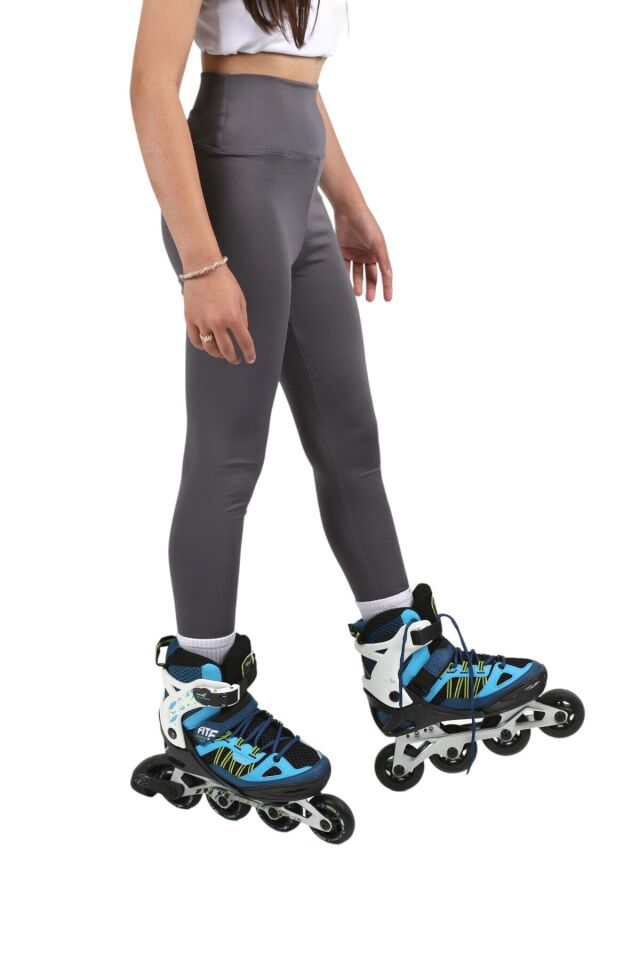 Kız çocuk Okul Yüksek Bel, Koşu, Yürüyüş, Casual, Spor, Atletik, Egzersiz, Fittness Tayt Antrasit - 4-5 Yaş